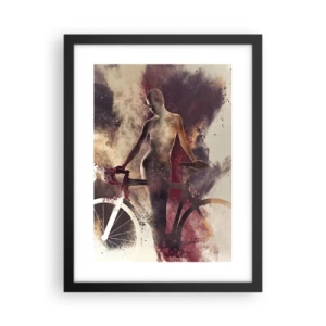 Poster in cornice nera - Nelle forme di marmo un'anima da ciclista - 30x40 cm