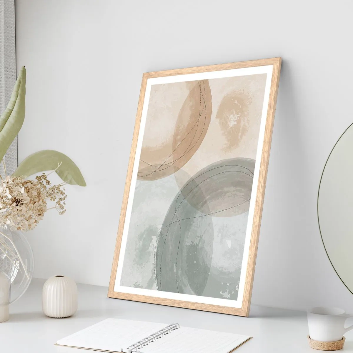 Poster in cornice rovere chiaro - Compenetrazione di mondi - 40x50 cm