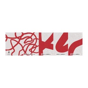 Campione Di Fotomurale Standard Eco - Rosso su bianco - Minimalismo, Pezzo, Linee - 100x30 cm