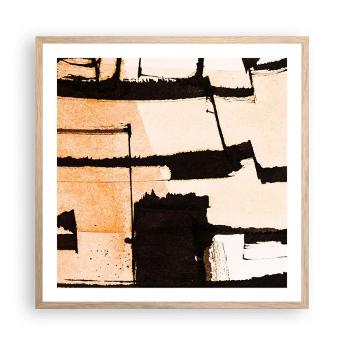 Poster in cornice rovere chiaro - Comunque in ordine - 60x60 cm