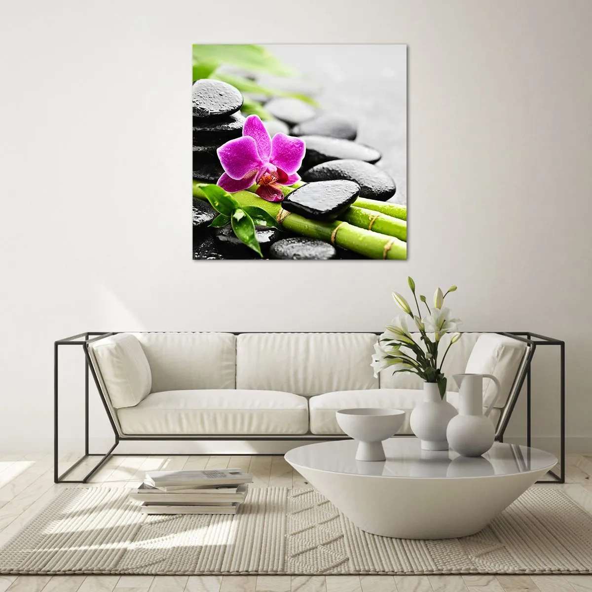 Quadro su vetro - Un tranquillo equilibrio - 40x40 cm