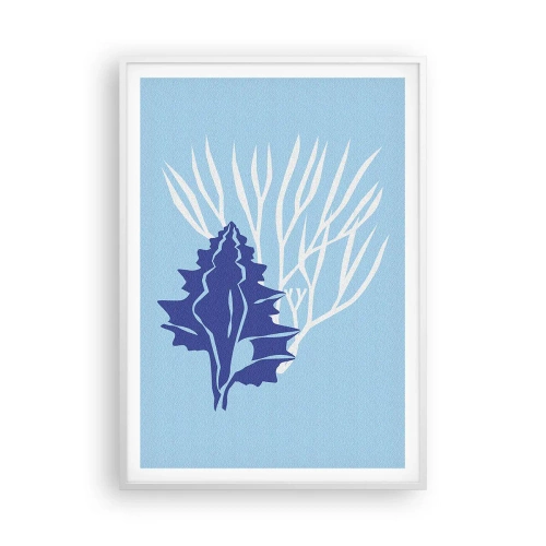 Poster in cornice bianca - Forme fogliose - 70x100 cm