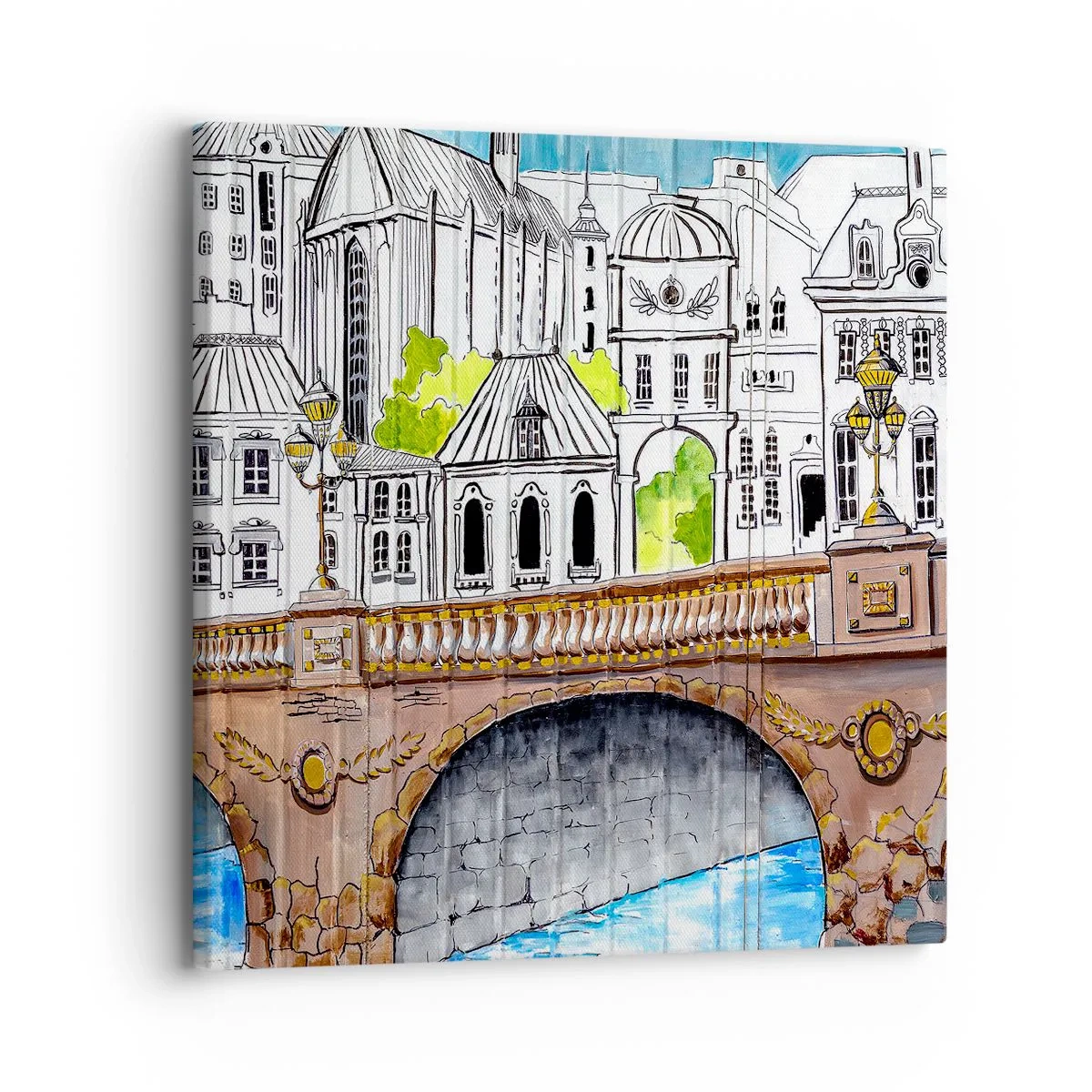 Quadro su tela - Stampe su Tela - Una città come dipinta - 30x30 cm