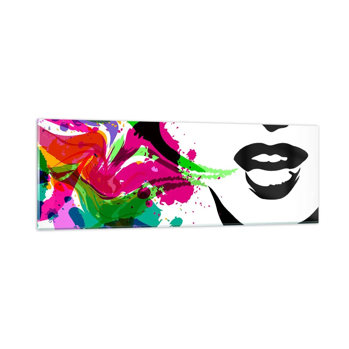 Quadro su vetro - Racconto nei colori dell'arcobaleno - 90x30 cm