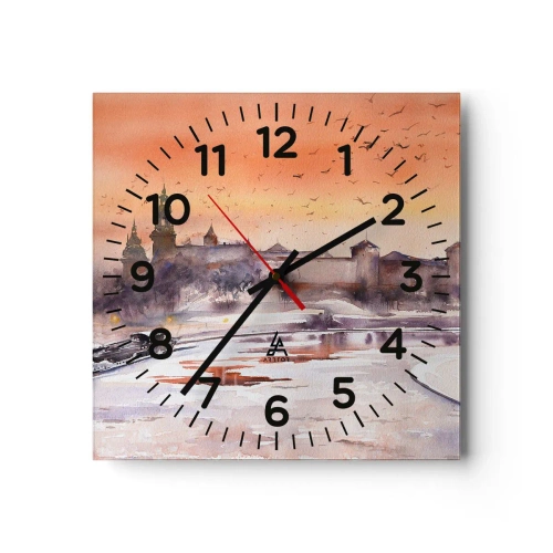Orologio da parete - Orologio in Vetro - Tramonto reale - 40x40 cm