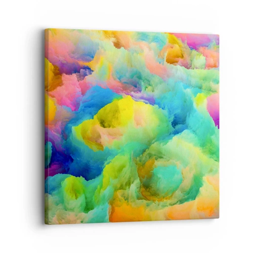 Quadro su tela - Stampe su Tela - Piumino arcobaleno - 30x30 cm