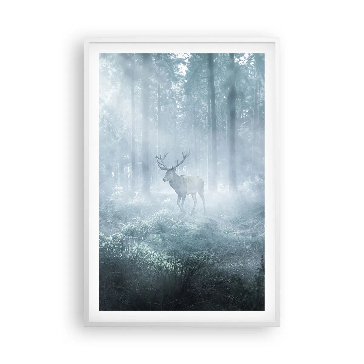 Poster in cornice bianca - Passeggiata mattutina sulle sue terre - 61x91 cm