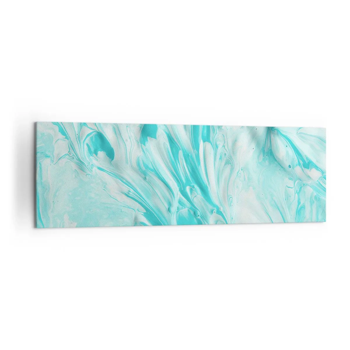 Quadro su tela - Stampe su Tela - Un motivo astratto nelle tonalità pastello del blu e del bianco. - 160x50cm - Insieme per sempre - Decorazione murale moderna per soggiorno e camera da letto ARTTOR