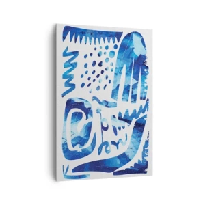 Quadro su tela - Stampe su Tela - Motivo astratto nei toni del blu - 70x100cm - Ritorno alle radici - Decorazione murale moderna per soggiorno e camera da letto ARTTOR