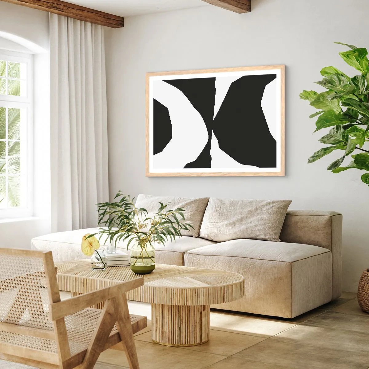 Poster in cornice rovere chiaro - Positivo - negativo - 91x61 cm