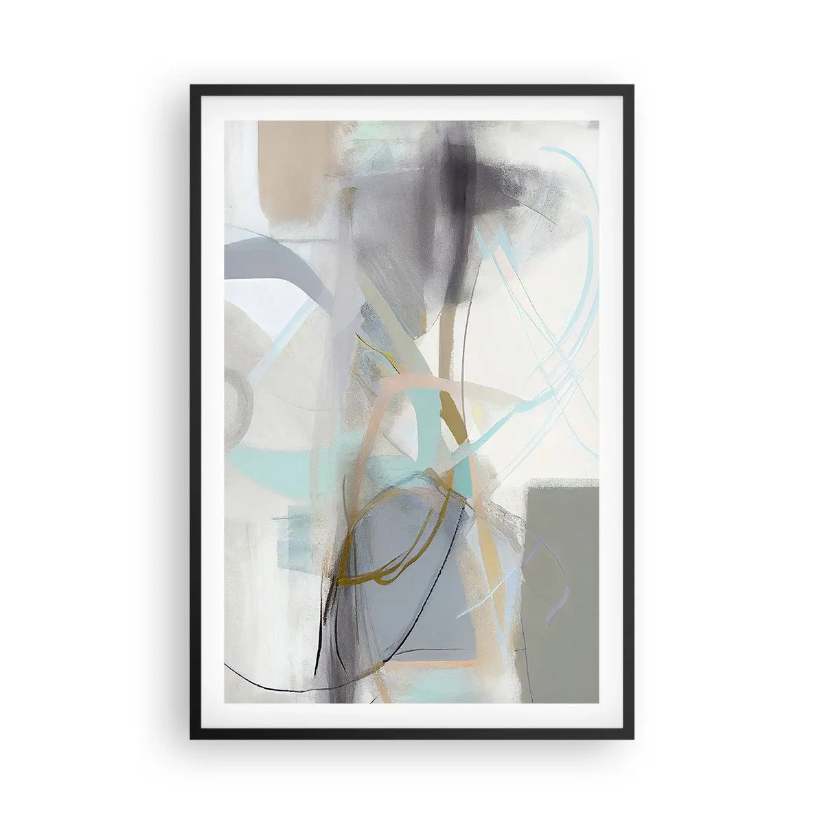 Poster in cornice nera - Astrazione nebulosa - 61x91 cm