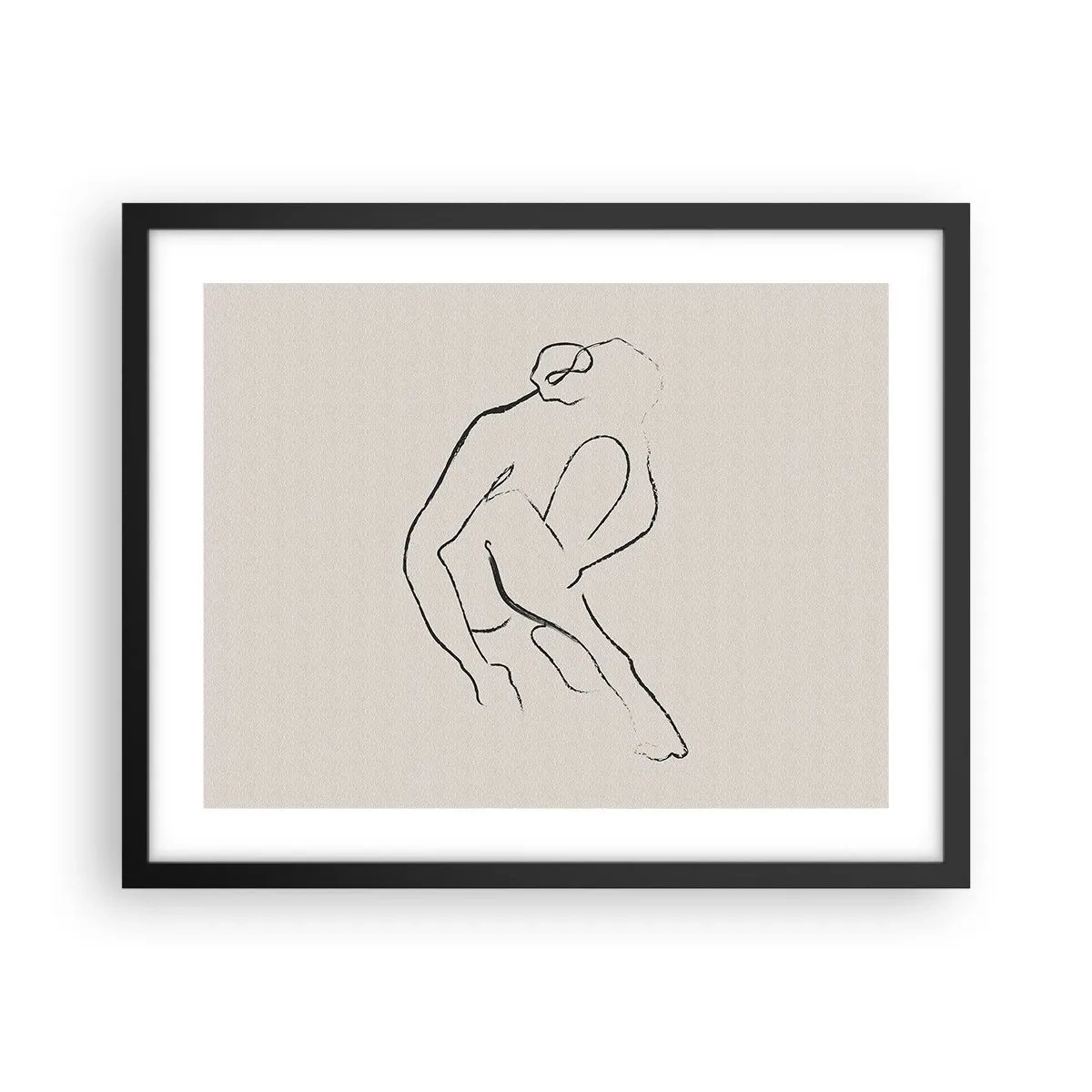 Poster in cornice nera - Schizzo intimo - 50x40 cm