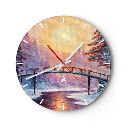 Orologio da parete - Orologio in Vetro - Quattro stagioni: inverno - 40x40 cm