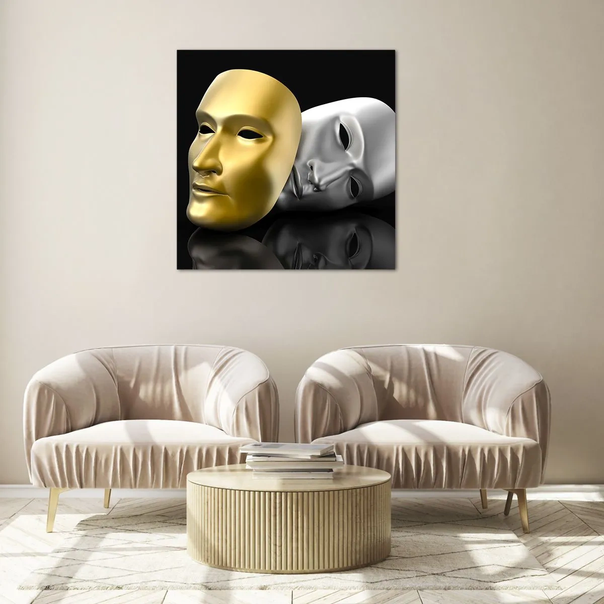 Quadro su vetro - La vita è teatro - 50x50 cm