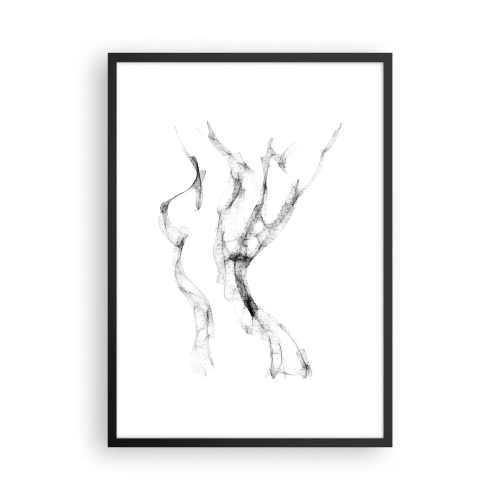 Poster in cornice nera - Composizione astratta in bianco e nero minimalismo - 50x70cm - Bella e forte - Decorazione murale moderna per soggiorno e camera da letto ARTTOR