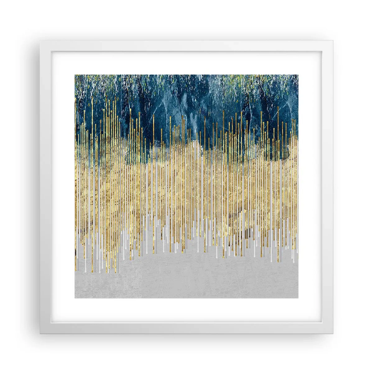 Poster in cornice bianca - Confine dorato - 40x40 cm