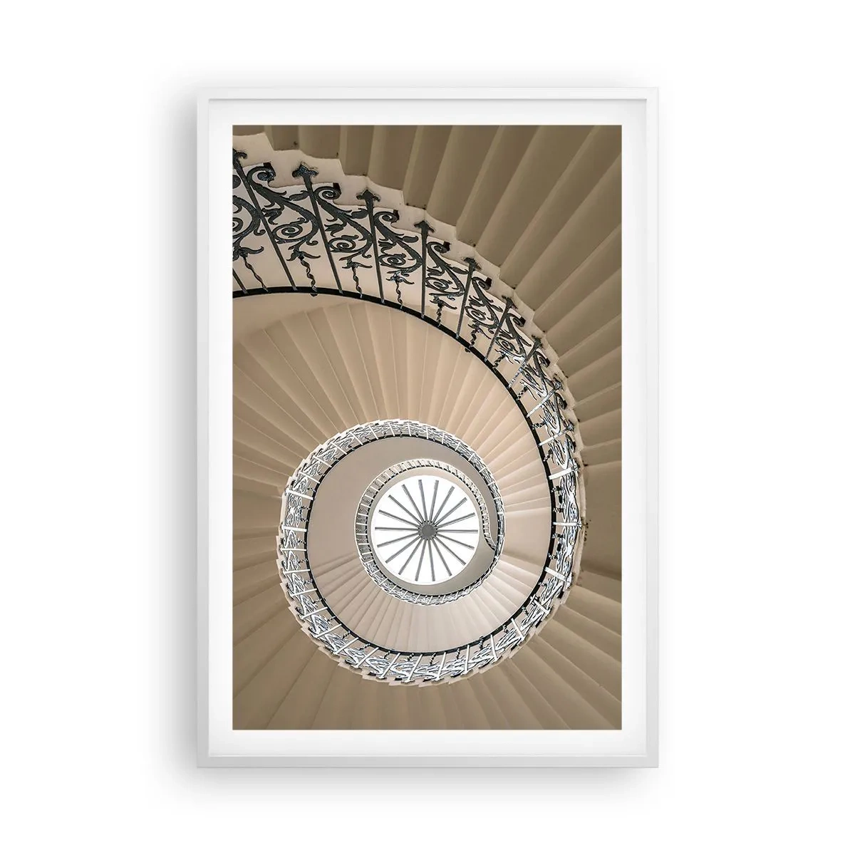 Poster in cornice bianca - Al centro della chiocciola - 61x91 cm