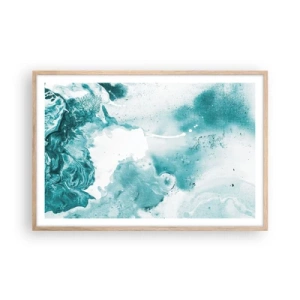 Poster in cornice rovere chiaro - Palude blu - 91x61 cm