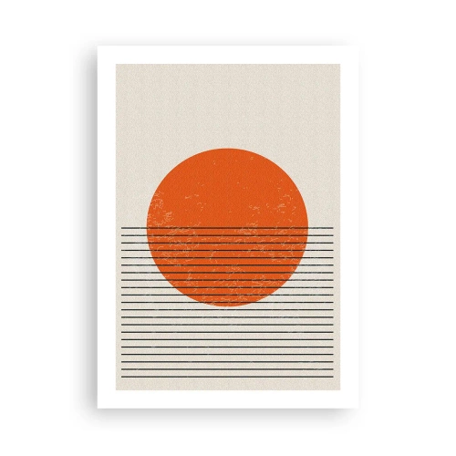 Poster - Un tramonto minimalista in forma geometrica - 50x70cm - Sempre il sole - Decorazione murale moderna per soggiorno e camera da letto ARTTOR