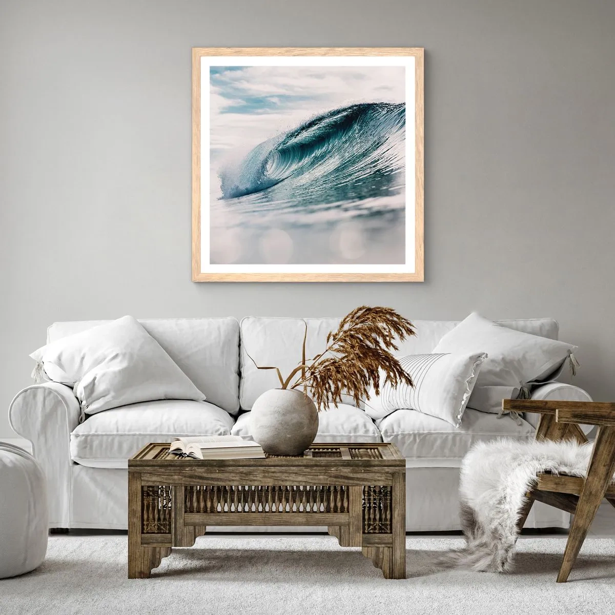 Poster in cornice rovere chiaro - Cima d'acqua - 60x60 cm