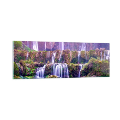 Quadro su vetro - La scala verso il cielo - 90x30 cm