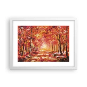 Poster in cornice bianca - Foresta di rame - 40x30 cm