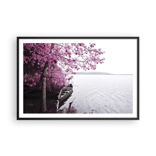 Poster in cornice nera - Nel silenzio rosa - 91x61 cm