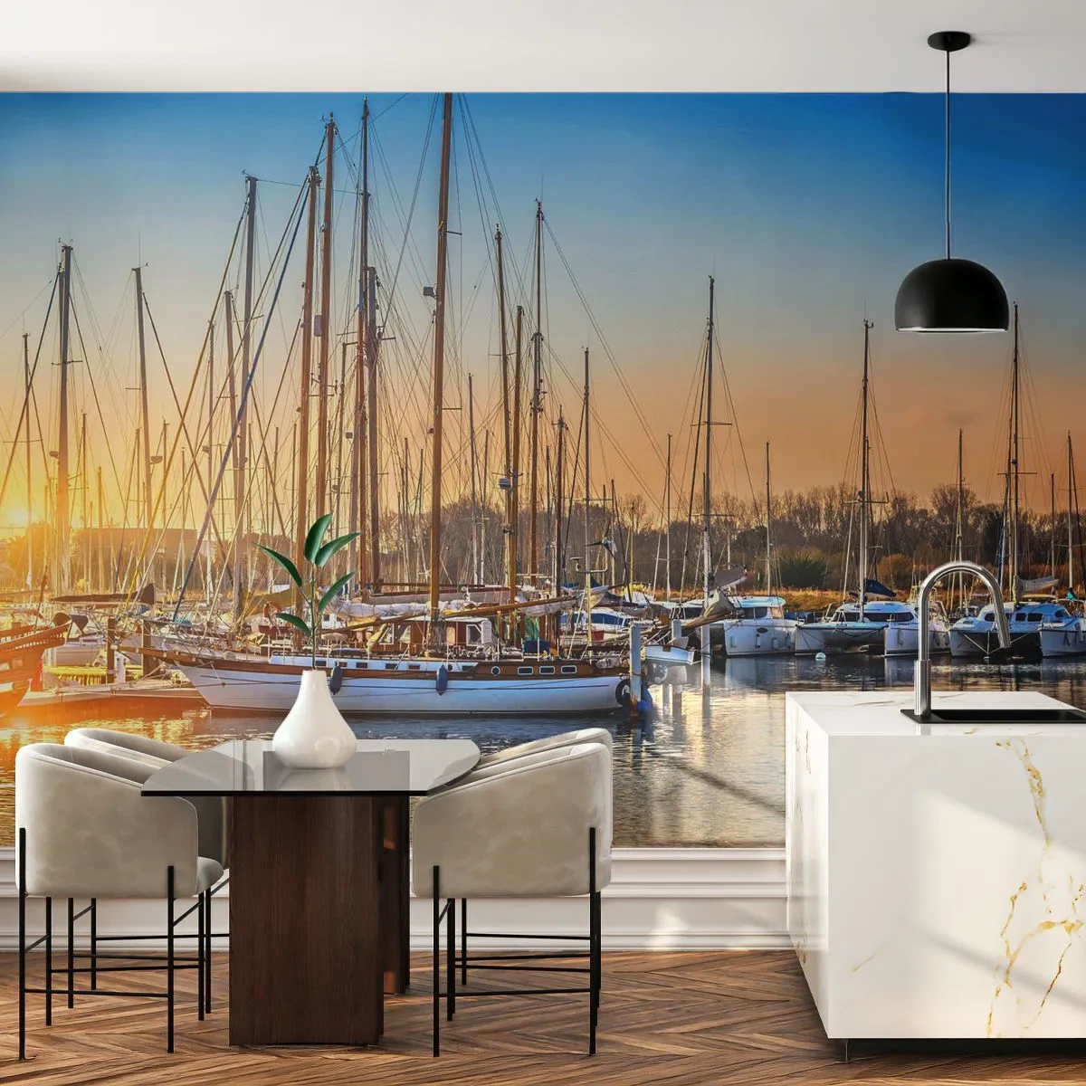 Fotomurali Autoadesivo Deluxe Sticker - Anche il vento va a dormire - Paesaggio, Marina, Barca a vela - 250x175 cm