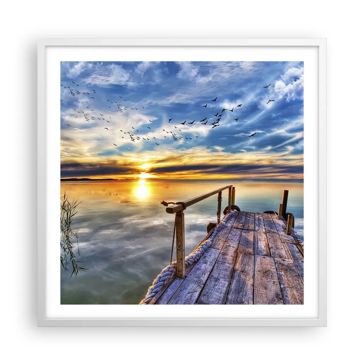 Poster in cornice bianca - Il vento è andato a dormire - 60x60 cm