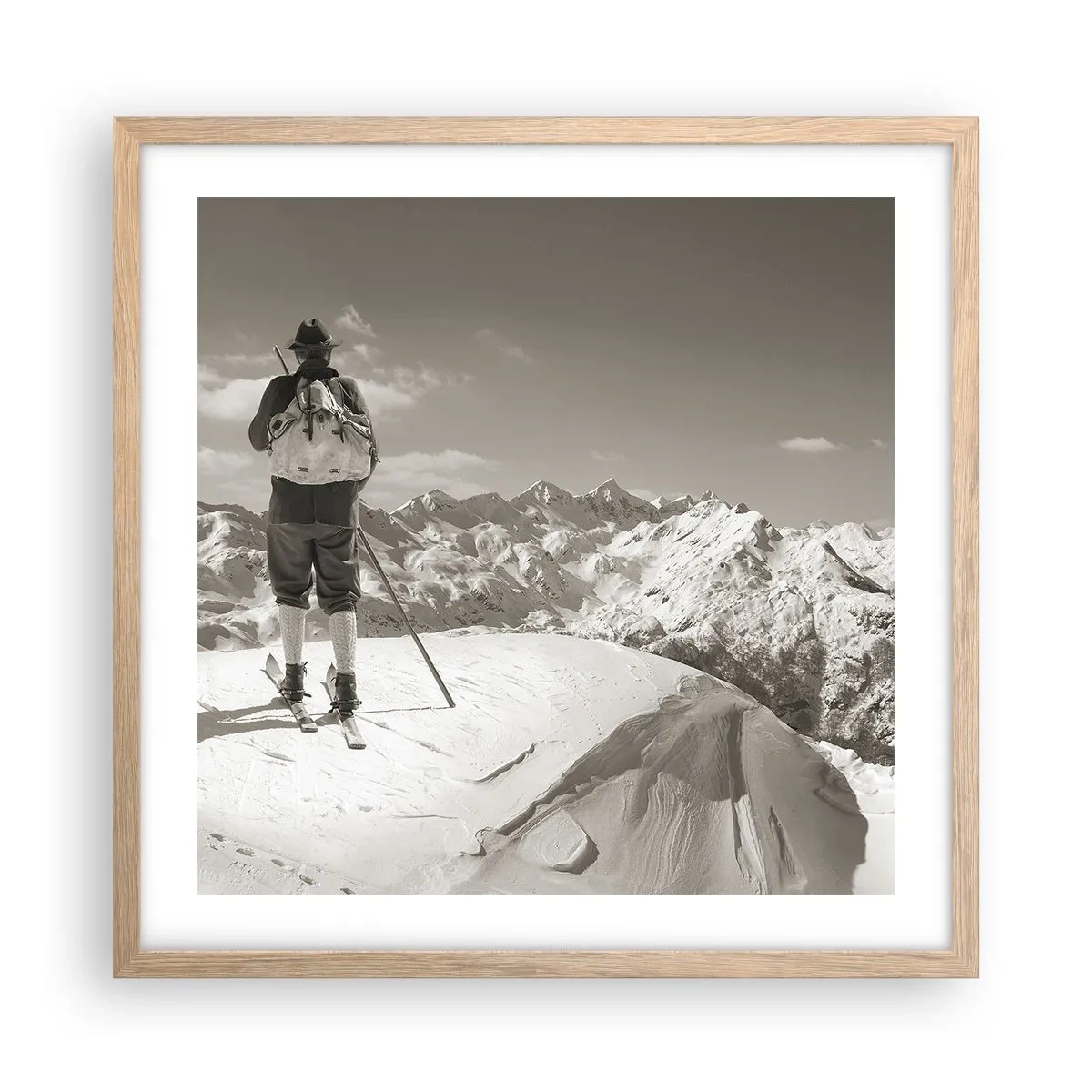 Poster in cornice rovere chiaro - E i monti sono immutabili - 50x50 cm