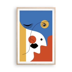 Poster in cornice rovere chiaro - Ritratto decostruito - 61x91 cm