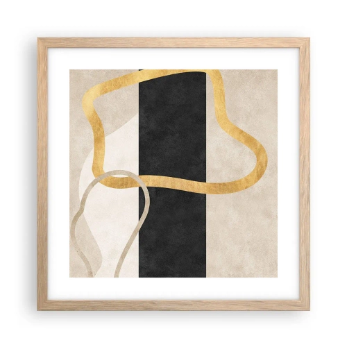 Poster in cornice rovere chiaro - Forme intrecciate - 40x40 cm