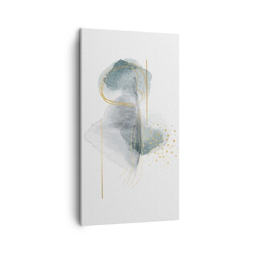 Quadro su tela - Stampe su Tela - Sui legami del grigio e dell'oro - 45x80 cm