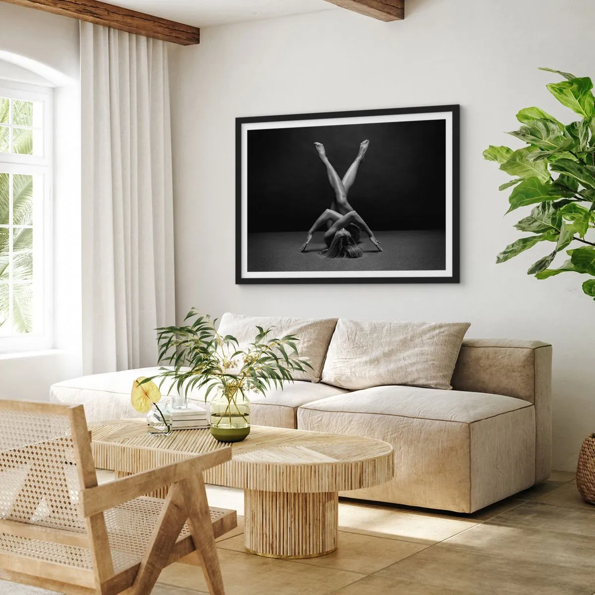 Poster in cornice nera - Geometria del nudo - 40x30 cm