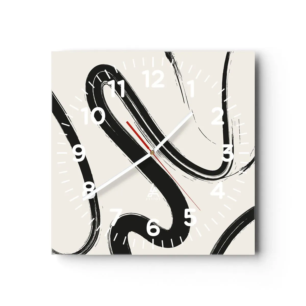 Orologio da parete - Orologio in Vetro - Capriccio bianco e nero - 30x30 cm