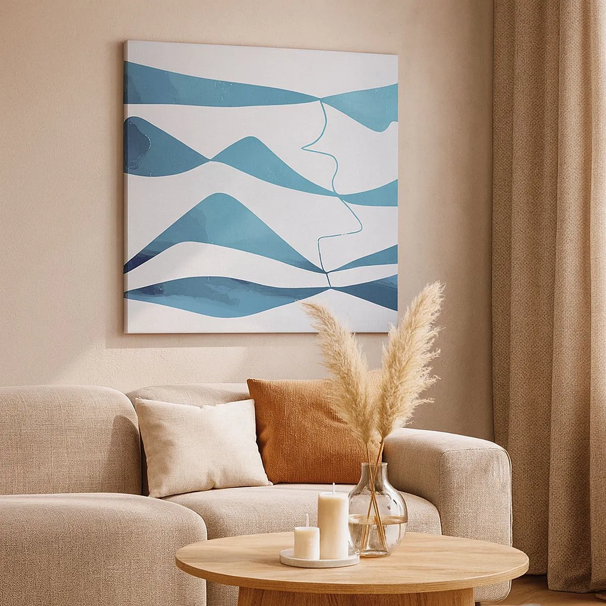 Quadro su tela - Stampe su Tela - Astrazione: legame turchese - 30x30 cm