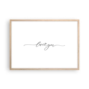 Poster in cornice rovere chiaro - Bianco e nero - 70x50 cm