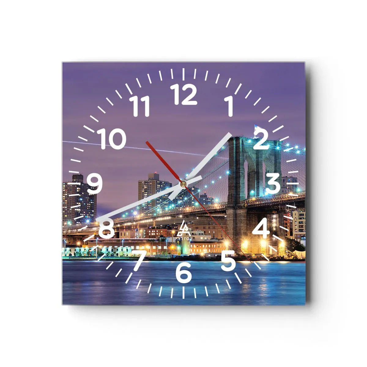 Orologio da parete - Orologio in Vetro - Da tanti anni il ponte di Brooklyn - 40x40 cm