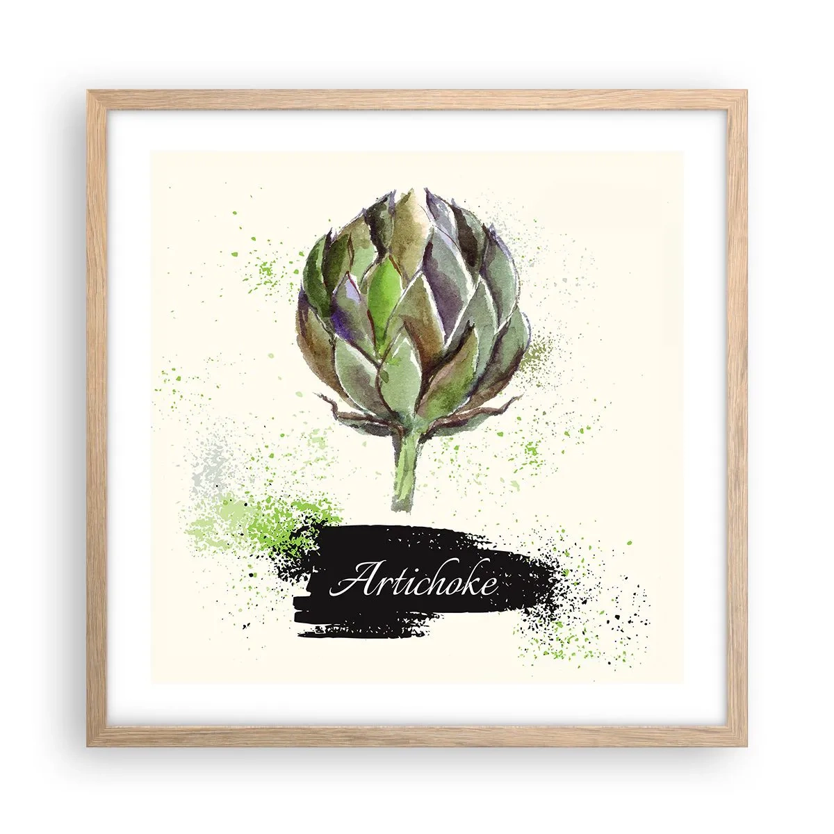 Poster in cornice rovere chiaro - Evviva la verdura! - 50x50 cm
