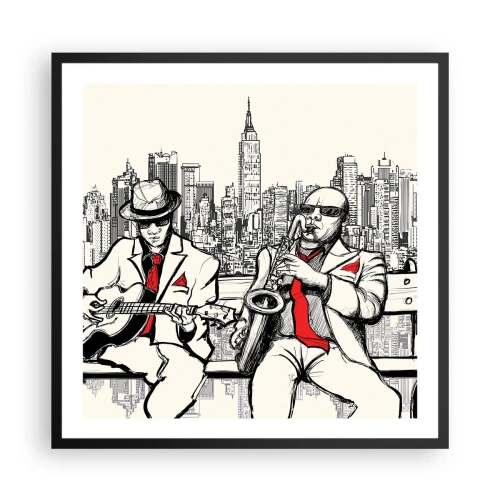 Poster in cornice nera - Improvvisare a New York - 60x60 cm