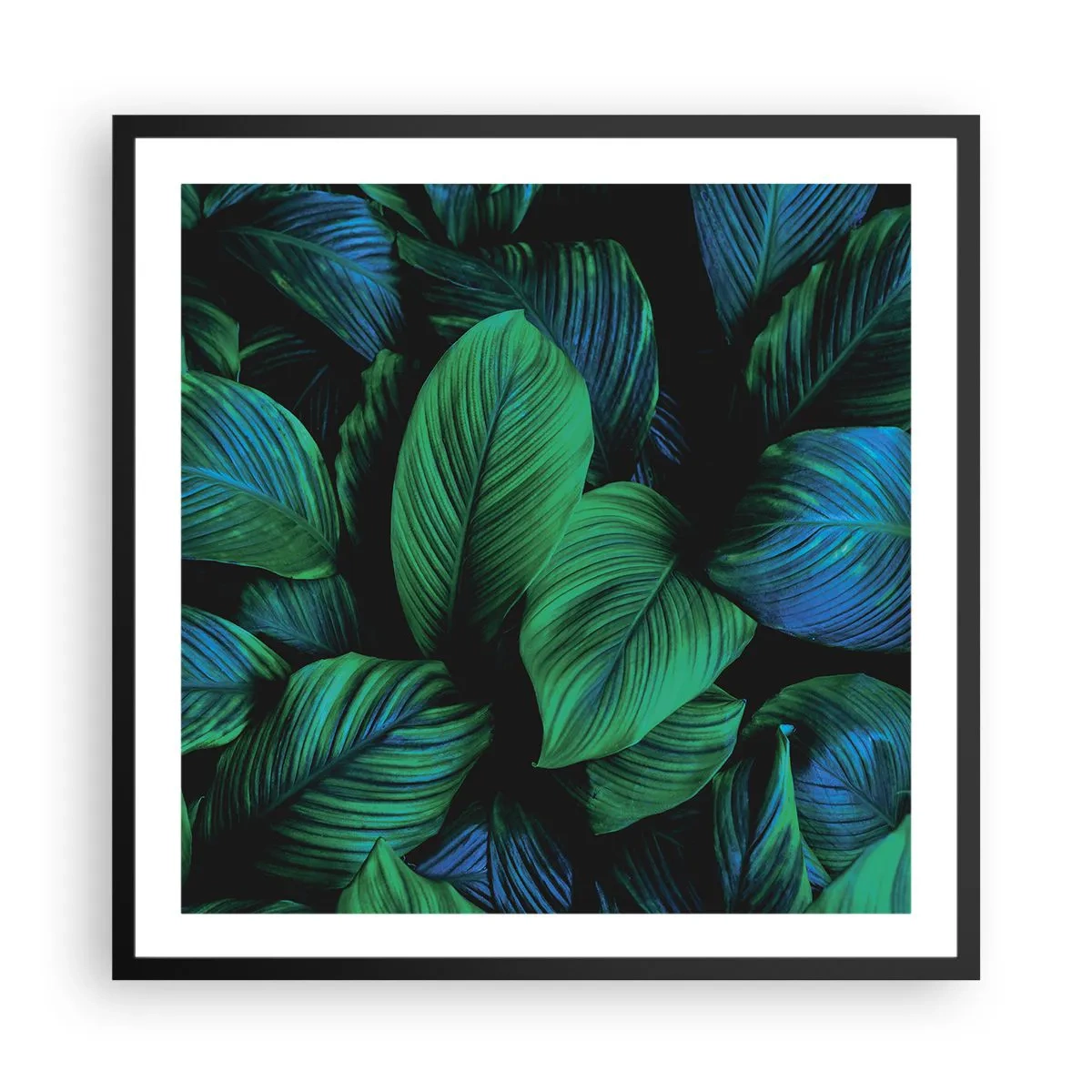 Poster in cornice nera - Nella folla verde - 60x60 cm