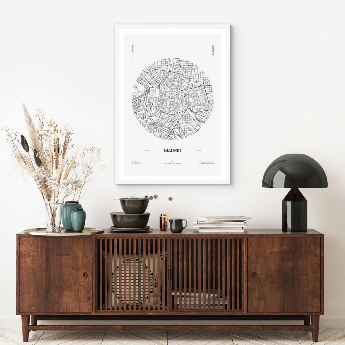 Poster in cornice bianca - Anatomia di Madrid - 70x100 cm