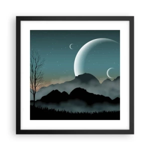 Poster in cornice nera - Il carnevale di una notte stellata - 40x40 cm