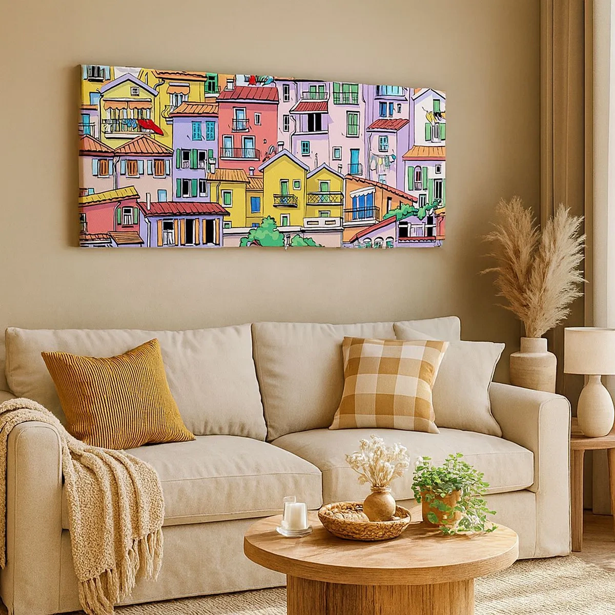 Quadro su tela - Stampe su Tela - Città allegra - 100x40 cm