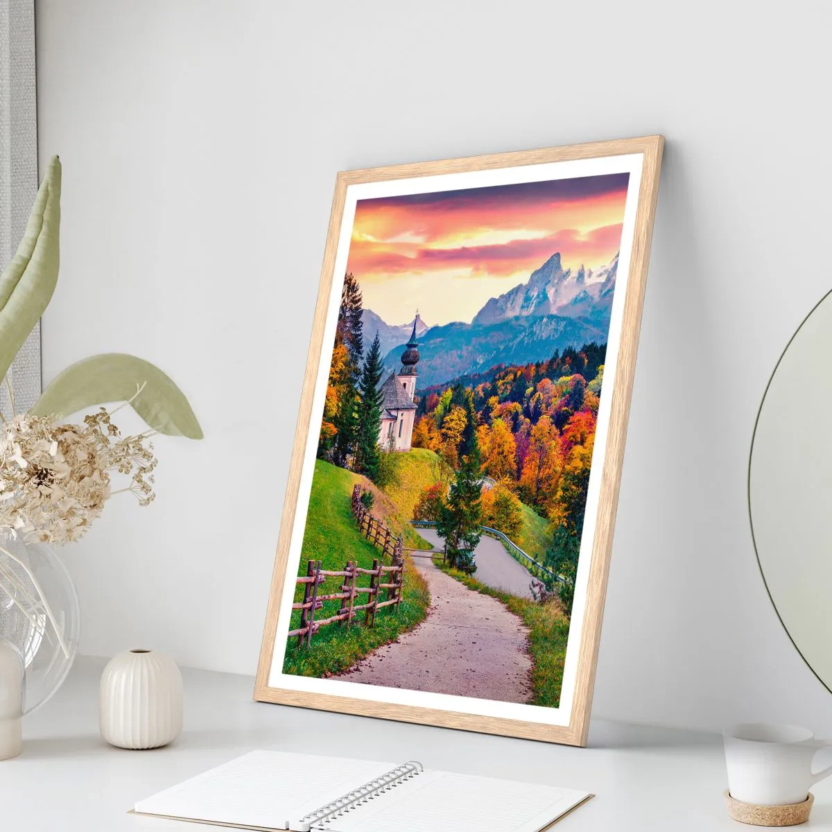 Poster in cornice rovere chiaro - Un paesaggio come dipinto - 61x91 cm