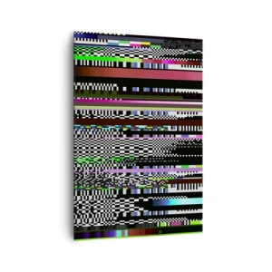 Quadro su tela - Stampe su Tela - Linee colorate e pixel in stile astratto - 70x100cm - Immagine di prova della realtà - Decorazione murale moderna per soggiorno e camera da letto ARTTOR