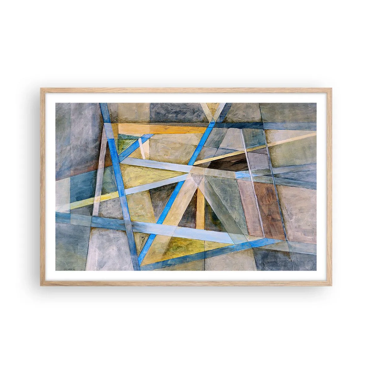 Poster in cornice rovere chiaro - Dritto o obliquo? - 91x61 cm