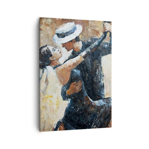 Quadro su tela - Stampe su Tela - Una coppia che balla il tango in uno stile romantico ed elegante - 50x70cm - Alla Rodolfo Valentino - Decorazione murale moderna per soggiorno e camera da letto ARTTOR