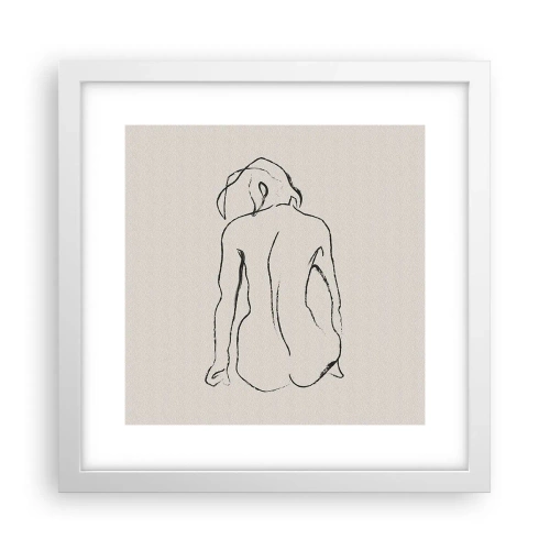 Poster in cornice bianca - Nudo di ragazza - 30x30 cm