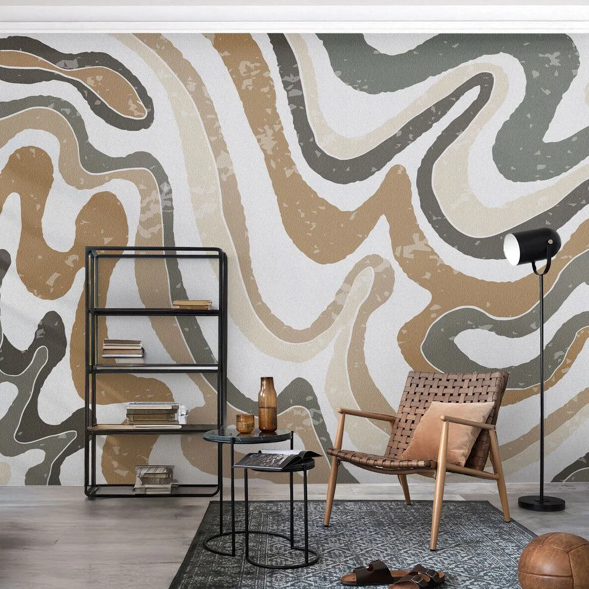 Fotomurali Premium Sand - I meandri dei colori della terra - Astrazione, Pezzo, Boho - 250x175 cm